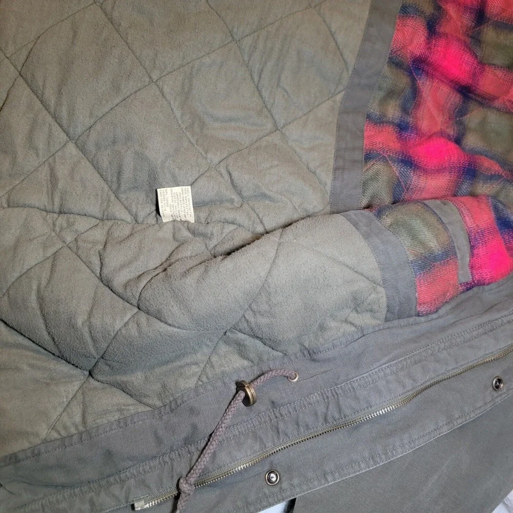 Vtg St Johns Bay Barn Chore Jacket Men Med Olive Corduroy Collar Flannel Quilted